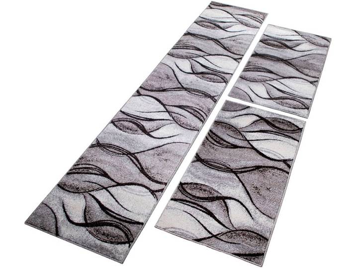 Bettumrandung GOODPRODUCT Tritom Gr. 14, grau, H:9mm, Obermaterial: 100% Polypropylen, Bettumrandungen, Bettumrandung, mit besonders weichem Flor, Kurzflor, modernes Wellen Muster