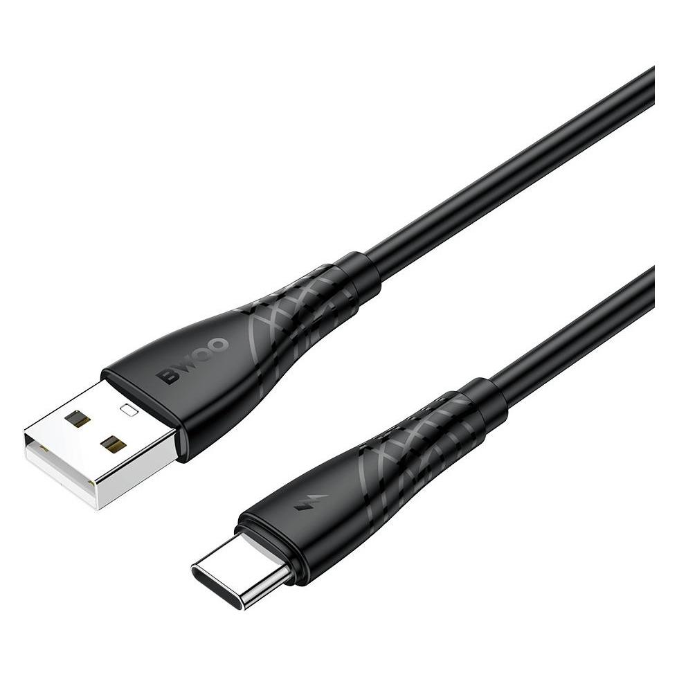 Bwoo Cable USB - USB-C 1m 27W 3A Black BO-X318C (1 m, USB 2.0, 27 W) (58898320)