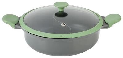 Kenmore Theodore 6.5 Quart Nonstick Cast Aluminum Divided Hot Pot Pan with Lid