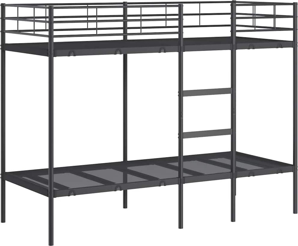 Etagenbett ohne Matratze Schwarz 80x200 cm Stahl