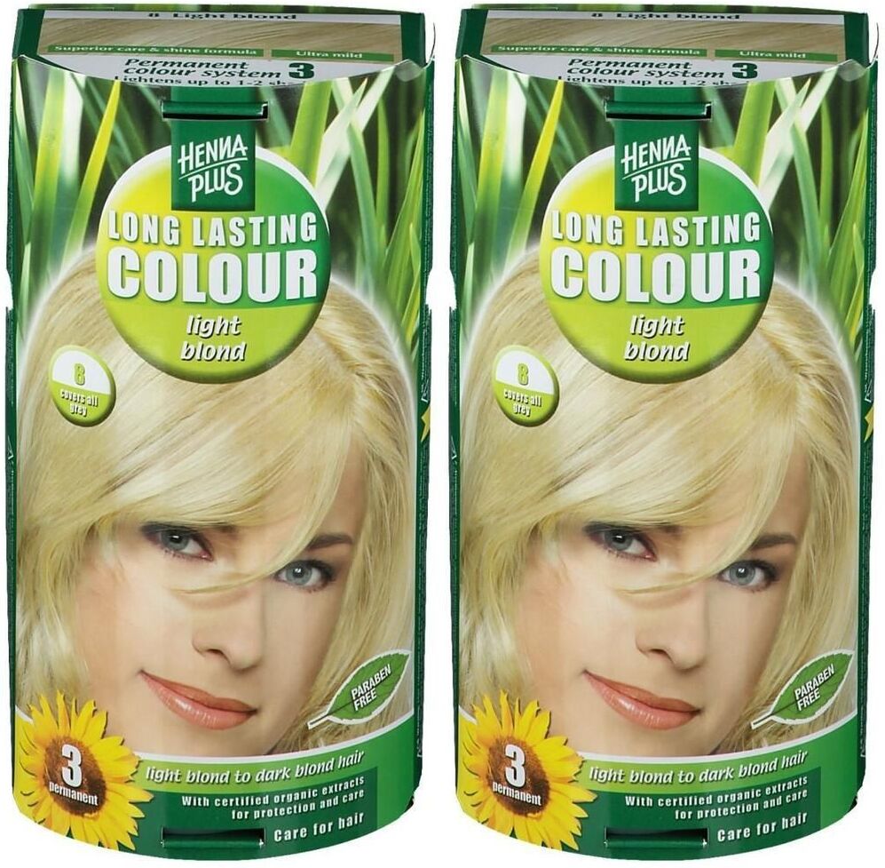 Hennaplus Long Lasting light blond 8 2x 2x100 ml Flüssigkeit