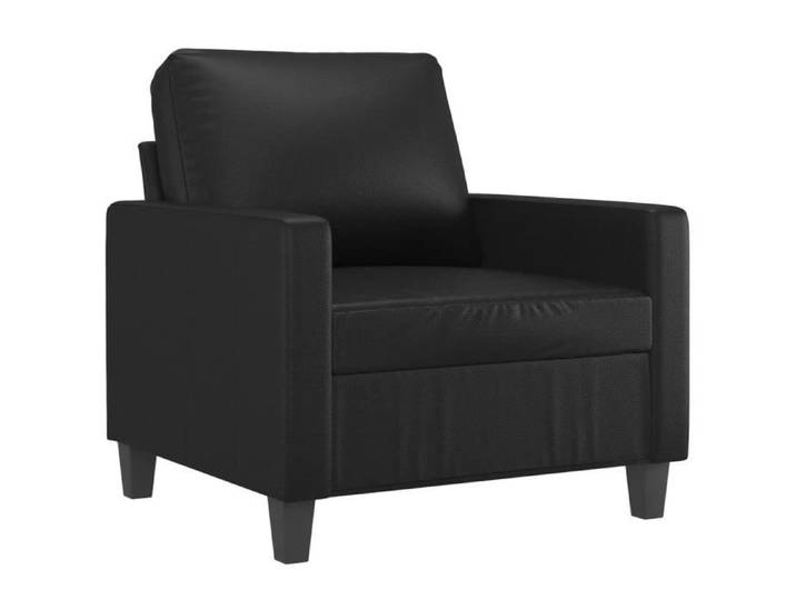 Fauteuil - DILWE - Similicuir Noir - 60 cm - Design Contemporain - 1 Place