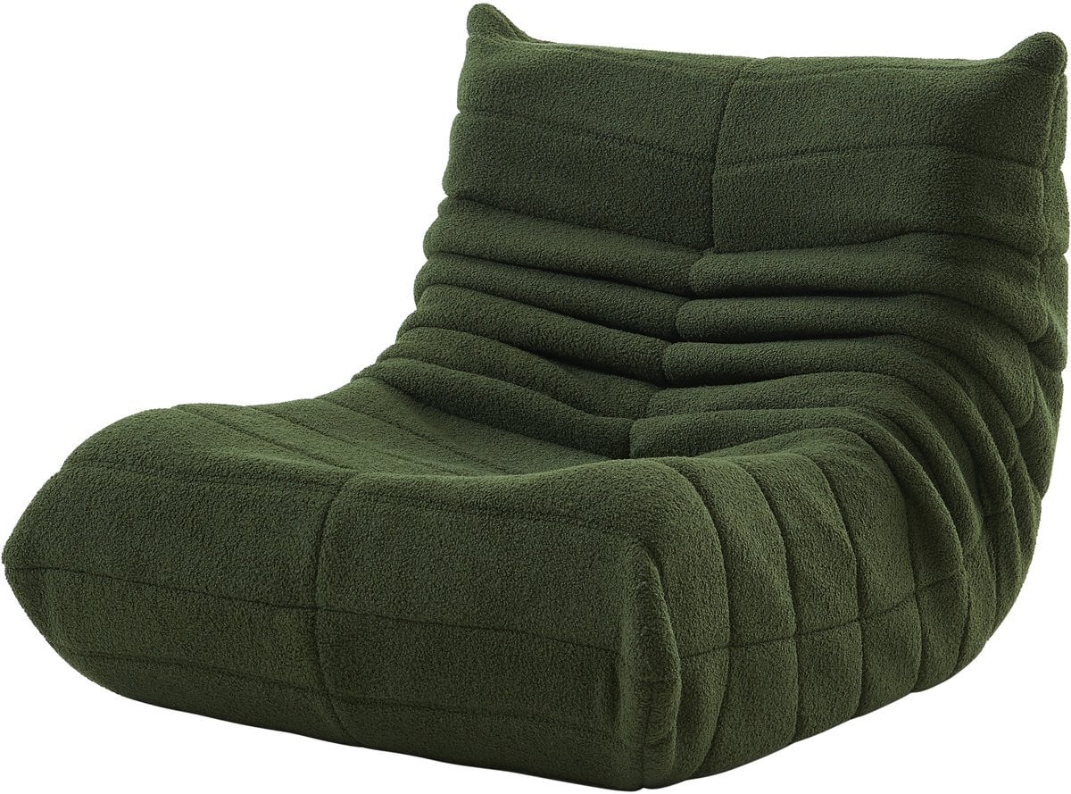 Wishdor Loungebank - Ergonomische Relaxfauteuil zonder Armleuningen - Corduroy (Ribfluweel) - Groen