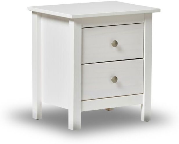 duehome Mesita de noche de 2 cajones y patas 46x49,5cm Bay - Blanco