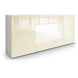 SIDEBOARD Rova Creme Hochglanz / Weiß Hochglanz