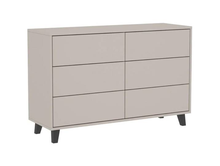 BEAUTYSOFA Kommode HOME 6S – Sideboard mit 6 Schubladen, Standschrank in Kaschmir, Push-to-Open