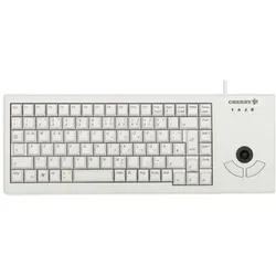 Cherry XS Trackball Keyboard corded USB lightgrey (DE) (DE, Kabelgebunden), Tastatur, Grau