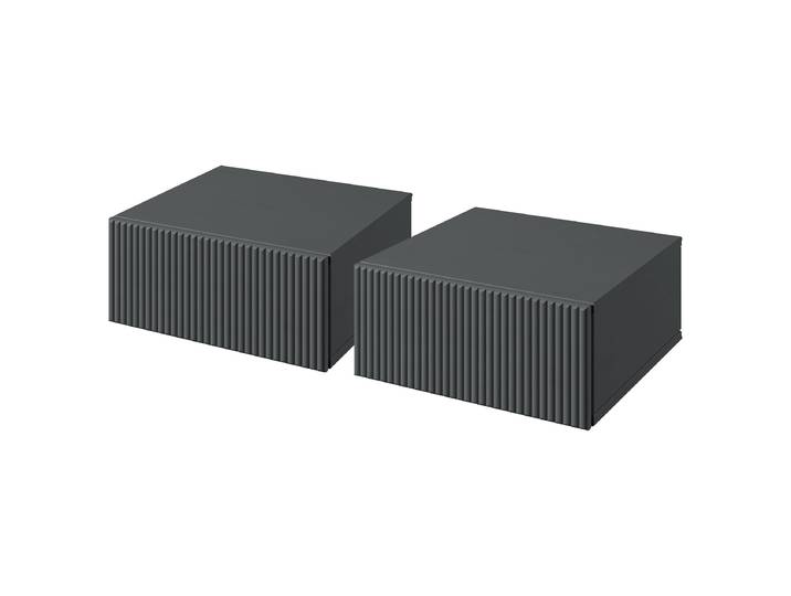 Massive Hänge-Nachtkommode SKAO 2er Set 40 x 17 x 38cm Grau/Anthrazit