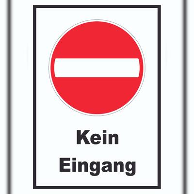 HB-Druck Kein Eingang Schild A5 Rückseite selbstklebend
