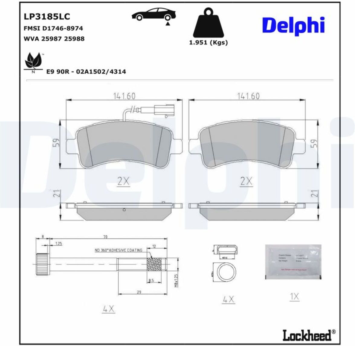 Bremsbelagsatz DELPHI LP3185LC