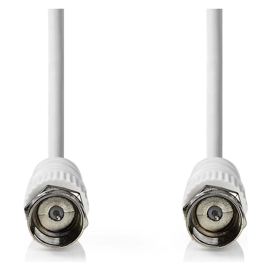 Nedis Satelliten- und Antennenkabel | F Stecker | F Stecker | Vernickelt | 75 Ohm | Doppelt geschirm (75 dB, Antennenkabel) (CSGB41300WT10)