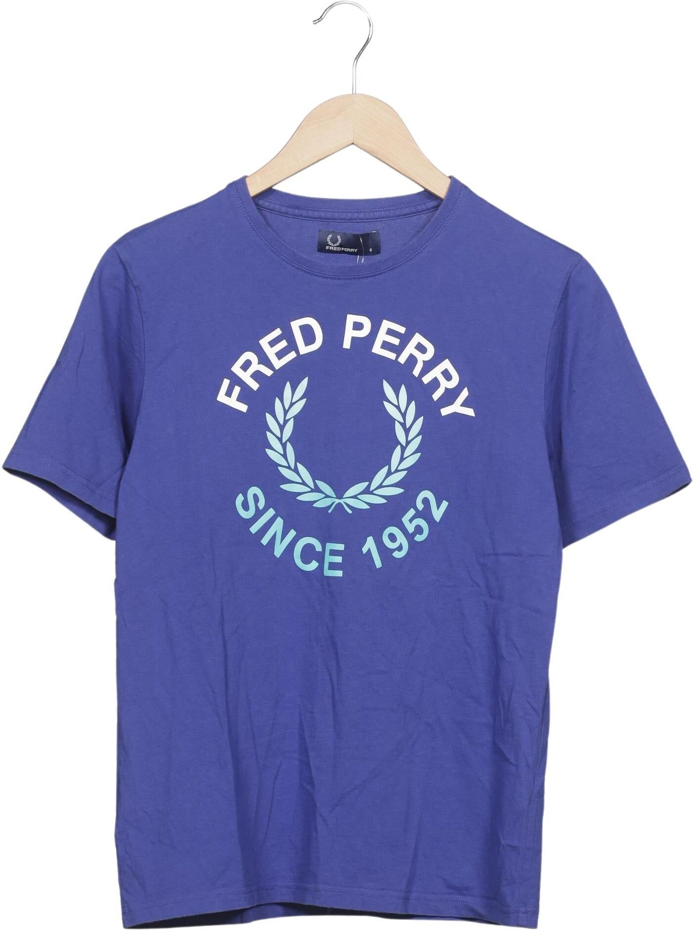 Fred Perry Herren T-Shirt, Blau, Gr. S, Baumwolle - Second Hand