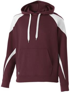 Holloway 229546 Prospect Hoodie in Maroon/White size 2XL   Cotton/Polyester Blend
