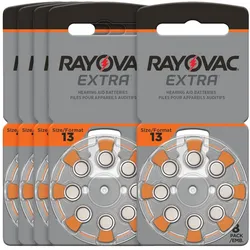 Rayovac 5er-Set Hörgeräte Batterien Typ 13, orange, Zn/Luft 1,45 Volt 290 mAh, 40er-Pack (5 Stk., 13, PR48, 290 mAh), Batterien + Akkus