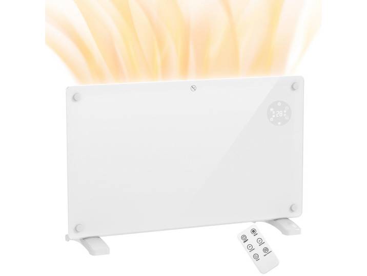 ComfortXL Heizgerät De-17045 1500 W mit LED-Display & Timer, Weiß, Glas, 21.5x44.5x71 cm, Elektrogeräte, Heizgeräte, Heizstrahler