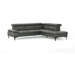 CASEDO Ecksofa Palma Leder Grau Grey