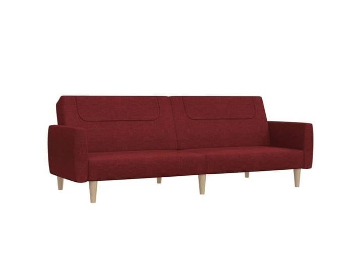 BEAU Canapé-lit à 2 places rouge bordeaux tissu SS0000257846