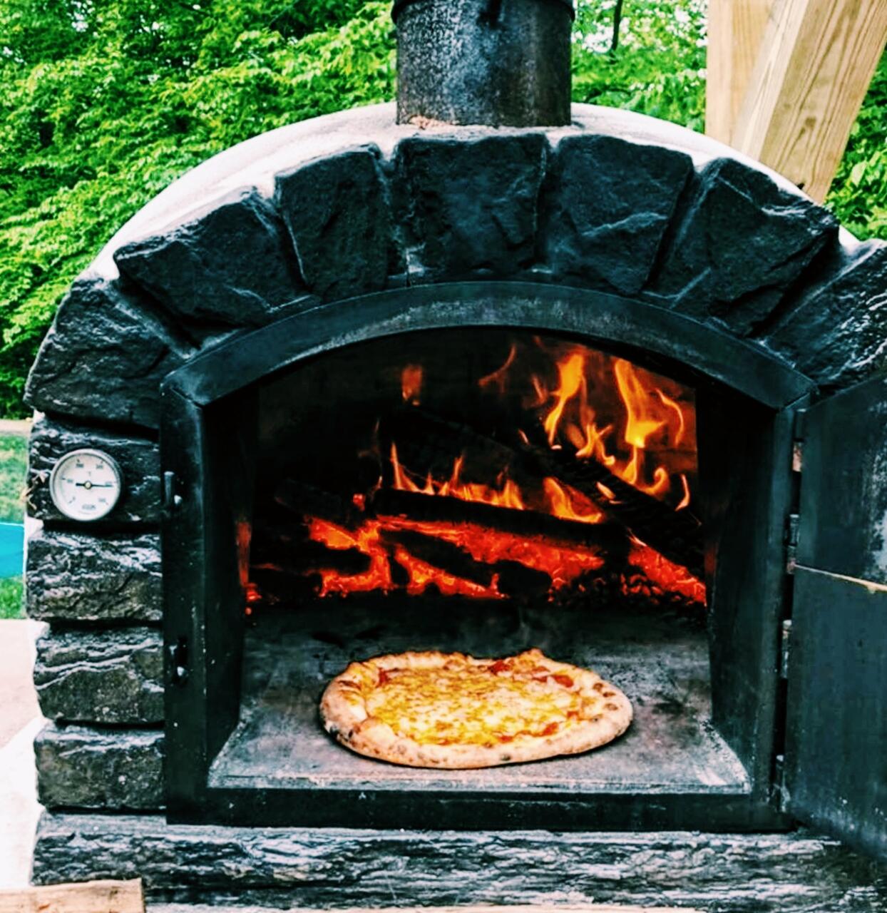 My-Barbecue Forno de Pizza a lenha FAMOSI porta em ferro preto