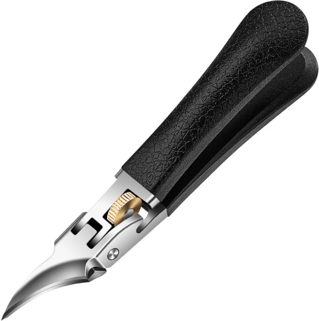 INF Xingrui Coupe-ongles Incliné à Verrouillage à Roue - Noir, Poignée PP et Lame en Acier Inoxydable pour Ongles Incarnés