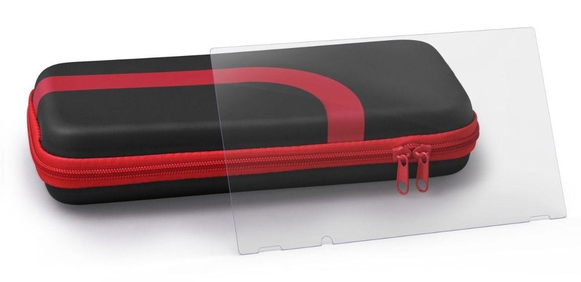 Urage 8in1 Zubehör-Set Gaming-Controllergehäuse Nintendo Switch (Schwarz, Rot) 00115517