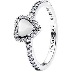 Pandora 198421C11 Damenring 925 Silber Erhabenes Herz Weiß, 50/15,9