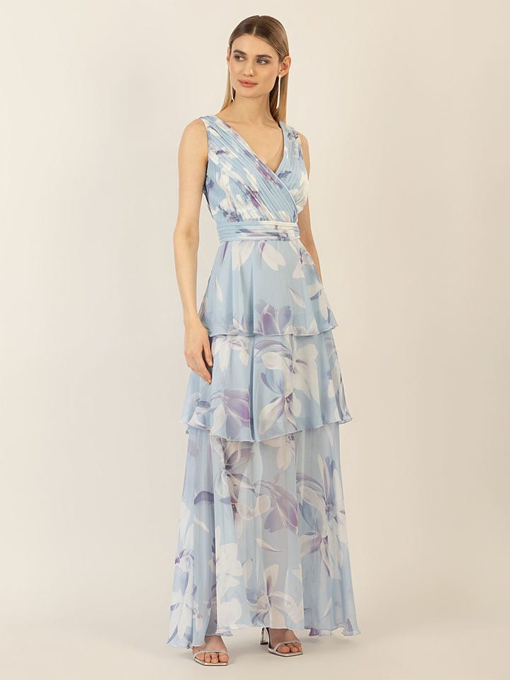 APART Kleid in Hellblau/ Bunt - 38