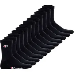 CHAMPION Champion Unisex Socken, 12 Paar - Crew Socken Basic, Größe EU 35-38 in Schwarz Schwarz