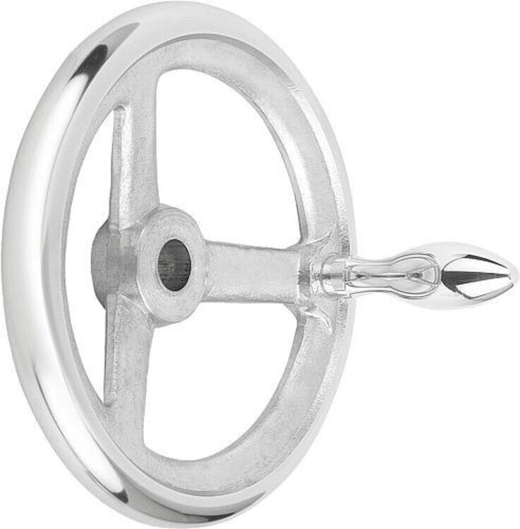 KIPP Handrad DIN950 160mm Aluminium Ballen (K0160.2160X16)