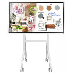 Samsung Flip WM55FX Flipchart 138,7 cm 55 Zoll inkl. Neomounts MOVE go Flip FL50-515WH1 Rollwagen
