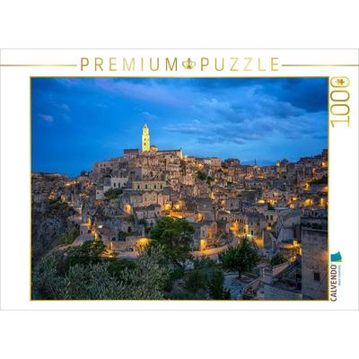 CALVENDO Puzzle Das aus dem Film mit dem berühmten Spion bekannte Matera bei Nacht | 1000 Teile Lege-Größe 64x48cm Foto-Puzzle für glückliche Stunden