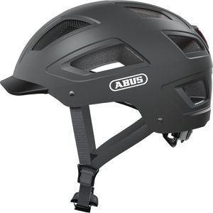 Abus Fahrradhelm Hyban 2.0, für Damen & Herren, 56 - 61 cm, verstellbar, schwarz, mit LED-Rücklicht