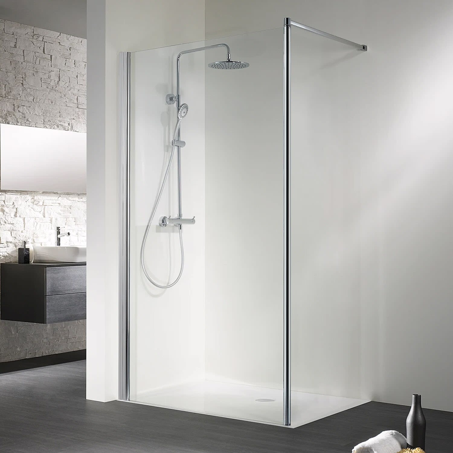 HSK Walk In Easy front element 160 cm stop left