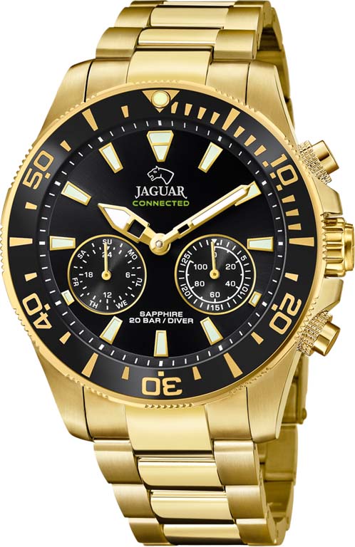 Jaguar "Jaguar Connected" Armbanduhr, Quarzuhr, Herrenuhr, Saphirglas, Stoppfunktion, Swiss Made