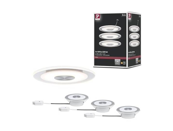 Paulmann Spot encastré LED Premium Whirl\, kit de 3 x 4\,9 W\, 3000 K\, aluminium