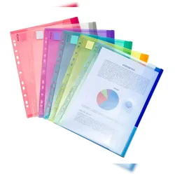 Tarifold Djois Color Collection Dokumentenmappen DIN A4 Farbig sortiert Polypropylen 12 Stück