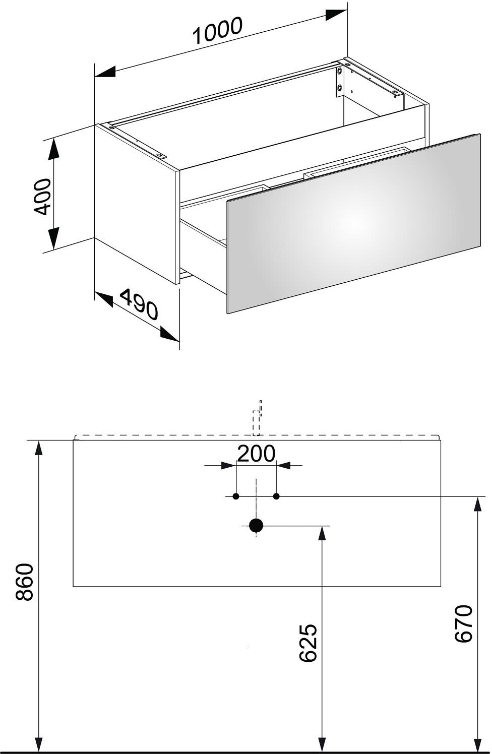Keuco X-Line Waschtischunterbau 100 x 40 cm