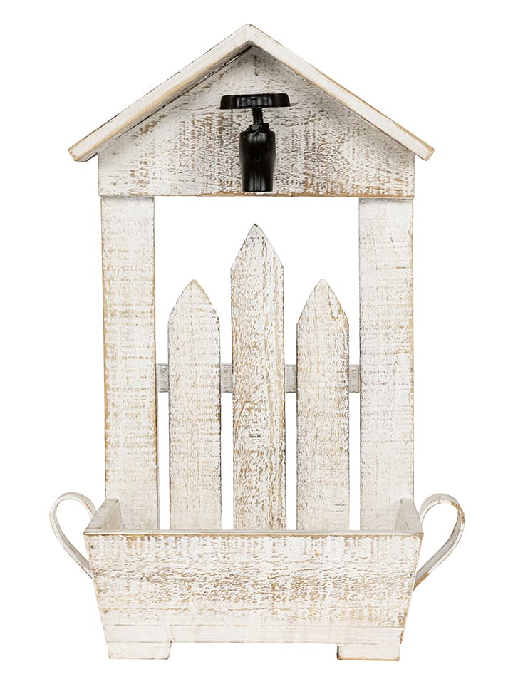 HGD Holz-Glas-Design Pflanzgefäß-Übertopf in Creme - (B)26 x (H)43 x (T)14 cm - onesize