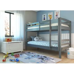 Inter Link Etagenbett >Lavius< 90x200 grau + 2 Lattenroste