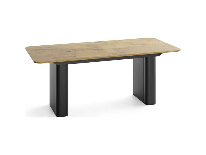 ESSTISCH Riven rechteckig ausziehbar verlängerbar mit Butterfly-Auszug, Eiche Hell Braun 200-296/90/76 cm
