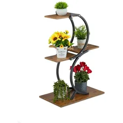Relaxdays Pflanzenständer Industrial Design Dunkelbraun,Schwarz