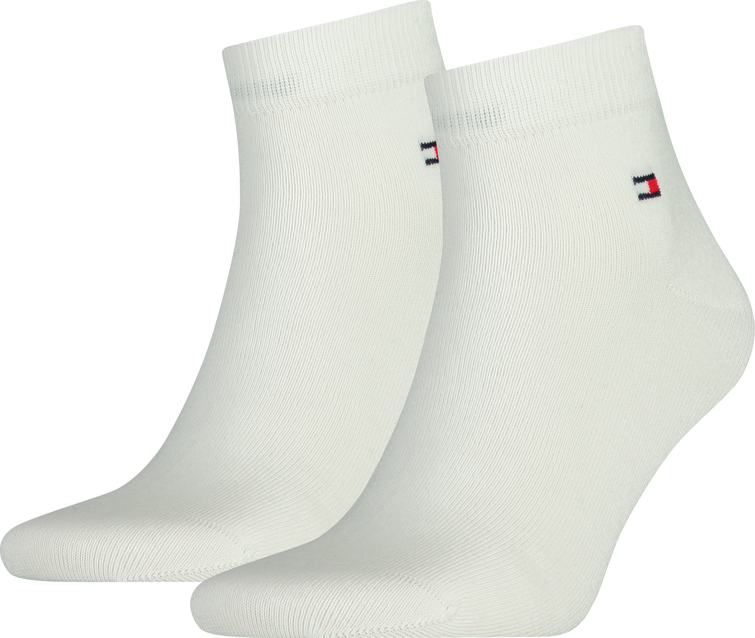 Kurzsocken TOMMY HILFIGER "TH MEN QUARTER 2P", Herren, Gr. 39-42, weiss (weiß), Baumwollmischung, normal, Socken Kurzsocken, weicher, elastischer Rippenbund, klassisches Tommy Hilfiger Logo weiß 39-42