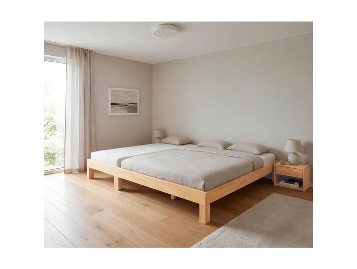 Mid.you Familienbett, Kernbuche, Holz, Kernbuche, massiv, 270x200 cm, für Rollrost geeignet, Lattenrost geeignet, Schlafzimmer, Betten, Familienbetten