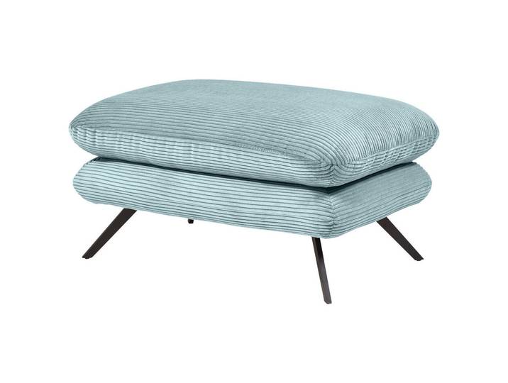 Pure Home Lifestyle Hocker, Hellblau, Metall, rechteckig, 90x45x60 cm, Goldenes M, Dgm, Fussart wählbar, Stoffauswahl, Wohnzimmer, Sessel, Hocker, Sitzhocker