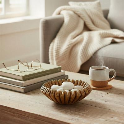 Storied Home Marble Pleated Dish
