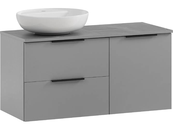 Waschtisch SCHILDMEYER Alessio , grau (platingrau, marmor, platingrau, marmor), B:92,3cm H:59,5cm T:45cm, Holzwerkstoff, Waschtische, Waschtisch, Solide Verarbeitung - Dieses Produkt ist in Deutschland gefertigt