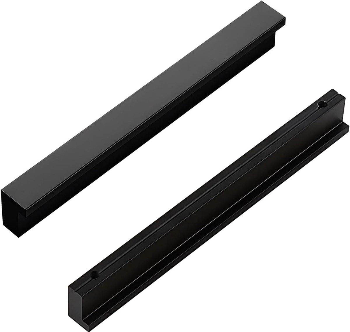 Set van kastgrepen en ladehandvatten voor meubels in zwart massief aluminium, 192 mm