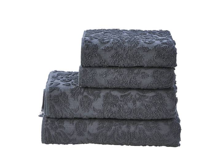 Handtuchset Prov Ornament II 4-teilig 100 x 50cm Blau/Dunkelblau