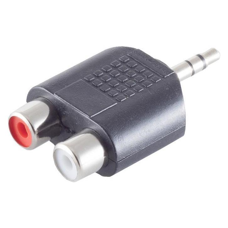 Shiverpeaks S/CONN maximum connectivity Adapter, Klinkenstecker Stereo 3,5mm auf 2 Cinchkupplungen (Klinkenadapter) (57090-)