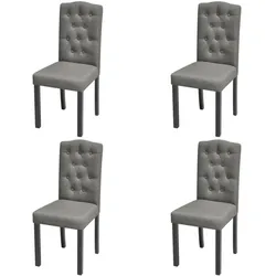 vidaXL Esszimmerstühle 4 Stk. Grau Stoff