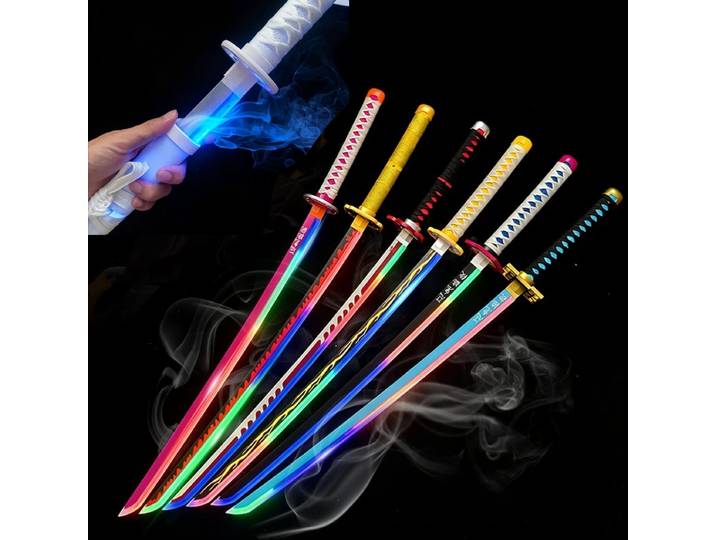 40 pouces vapeur lueur Katana Anime brouillard Vape épée Cosplay Costume taille réelle japonais Katana Original samouraï Led Lightsabre cadeau